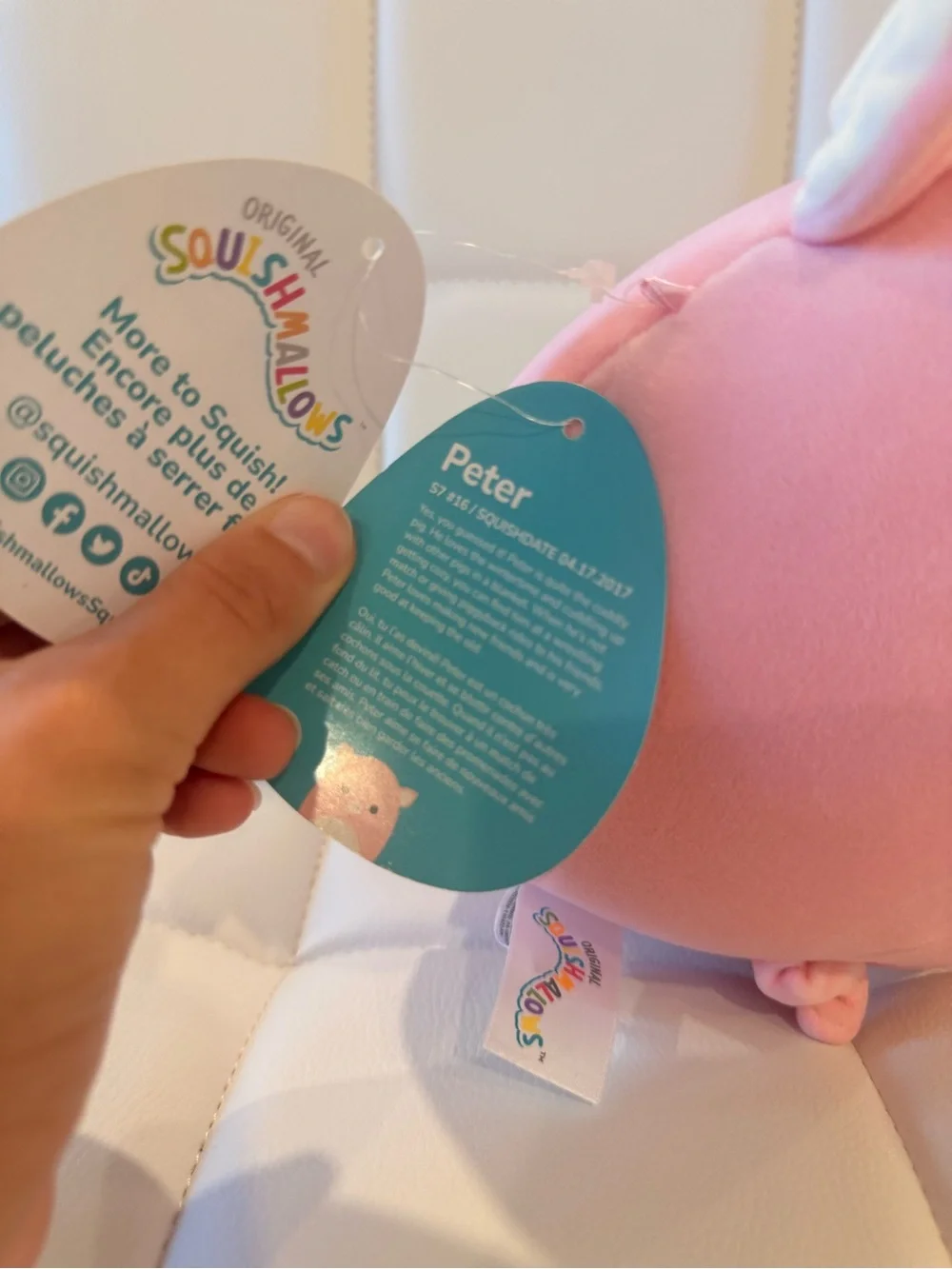 Squishmallows Pink and Cream Pig Plush - Peter